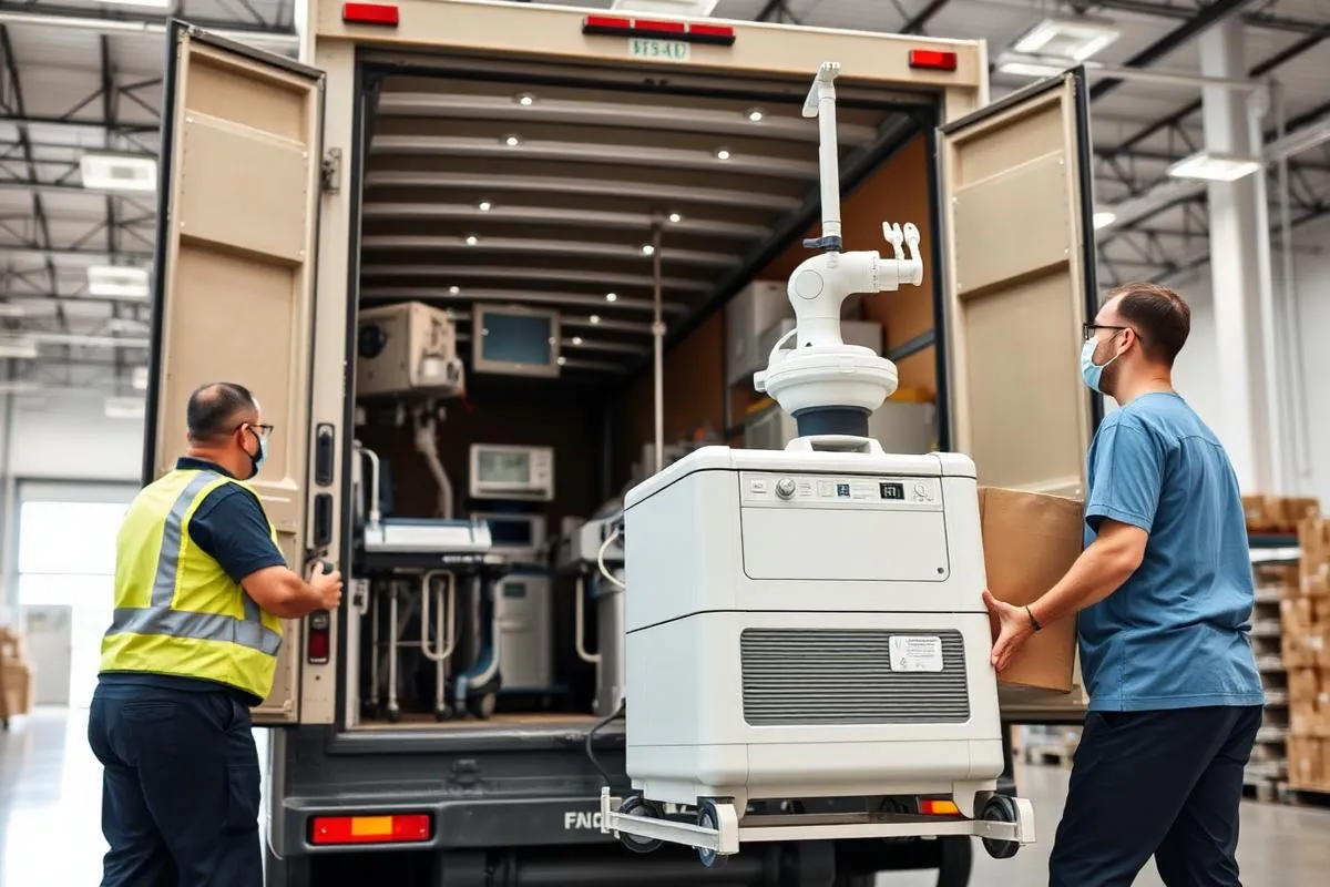 Medical equipment and instrumentation transport between hospital campuses