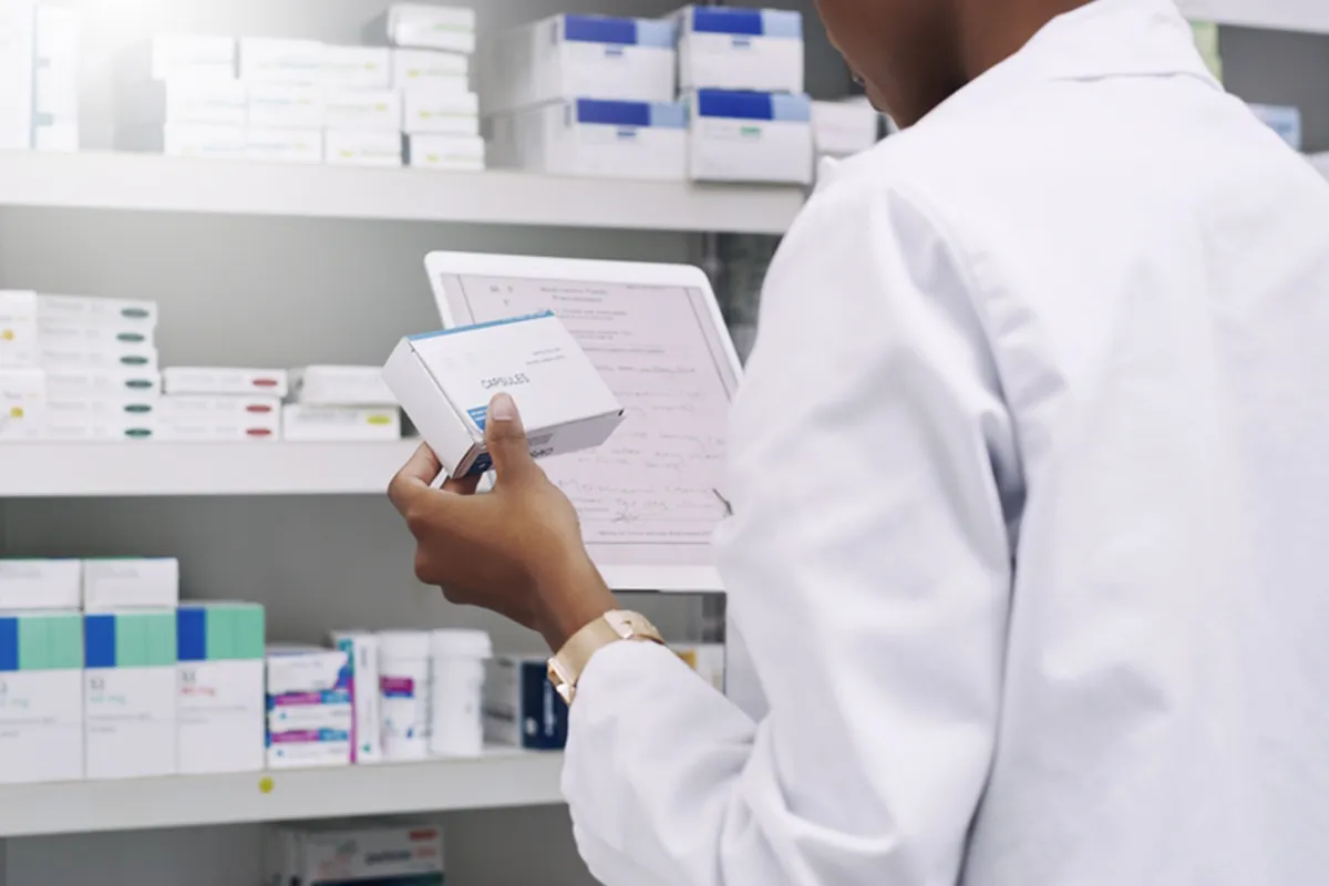 Pharmaceutical distribution courier delivering medications in Kansas City